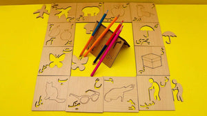 Montessori Style Urdu Alphabet Tracing Puzzle – Wooden Set - FB GAMEZ