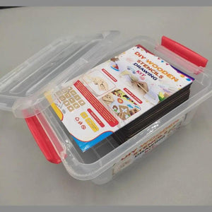 DIY Wooden Stencils Drawing Kit - 24 Pieces with Colors | Creative Art Set - FB GAMEZ