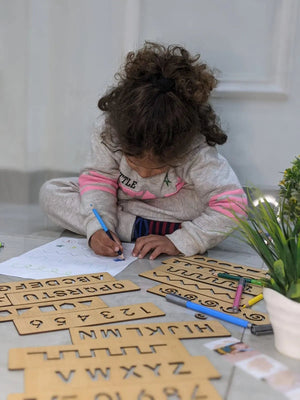 Set Of 16 Wooden Montessori Stencil Set For Toddler, Educational - FB GAMEZ