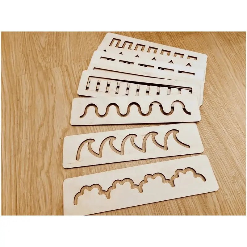 Set Of 8 Wooden Montessori Stencil Set For Toddler, Educational - FB GAMEZ