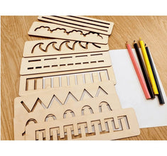 Set Of 8 Wooden Montessori Stencil Set For Toddler, Educational - FB GAMEZ