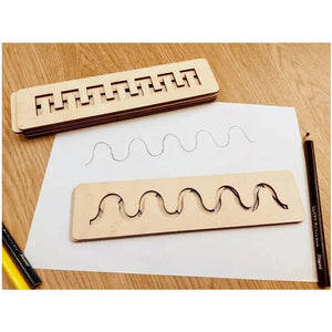 Set Of 8 Wooden Montessori Stencil Set For Toddler, Educational - FB GAMEZ