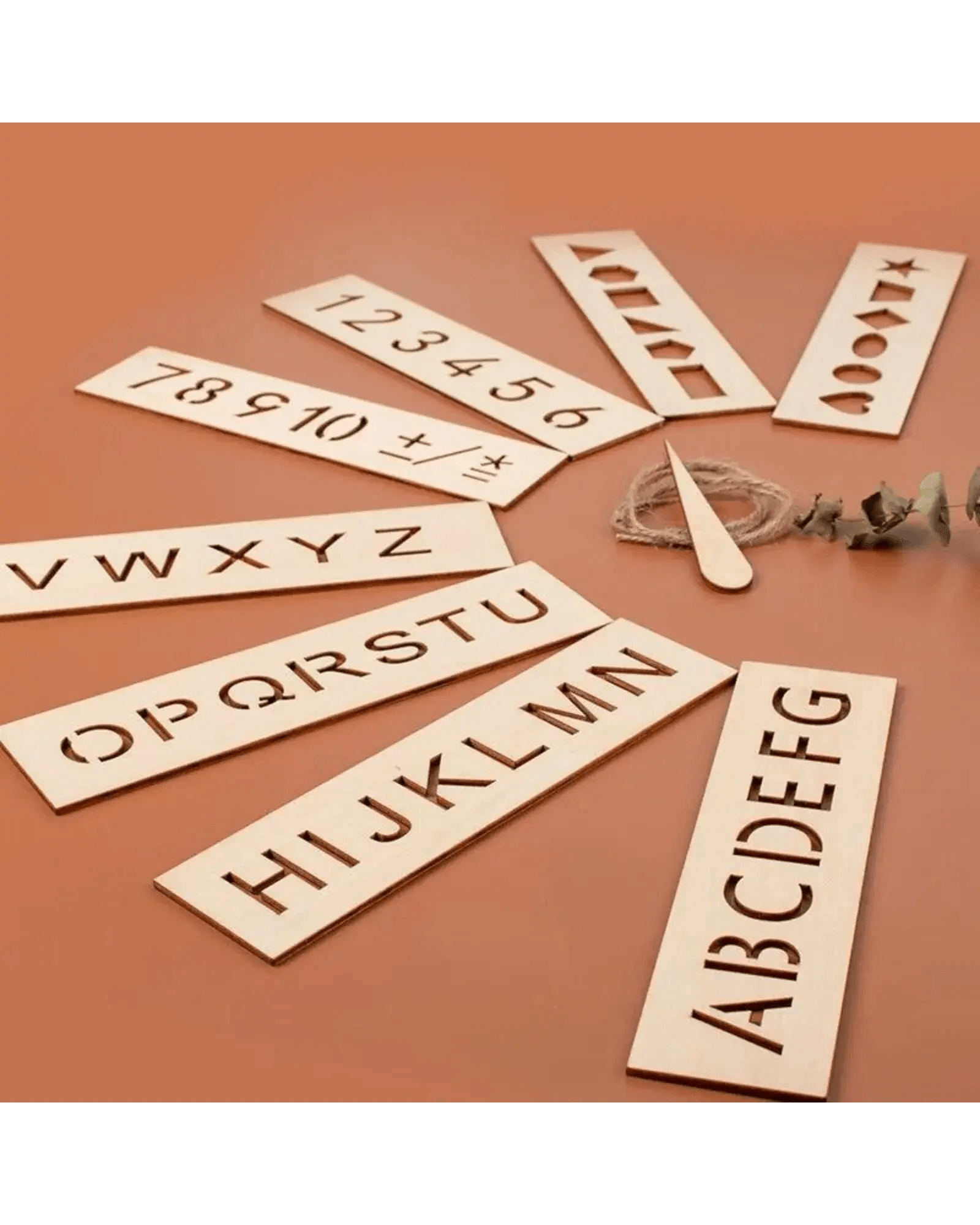 2 in 1 Bundle: Set of 16 Montessori Stencil Set + Alphabet Drawing Stencils and Puzzles 52 Pieces - FB GAMEZ