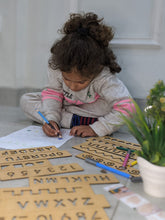 2 in 1 Bundle: Set of 16 Montessori Stencil Set + Alphabet Drawing Stencils and Puzzles 52 Pieces - FB GAMEZ