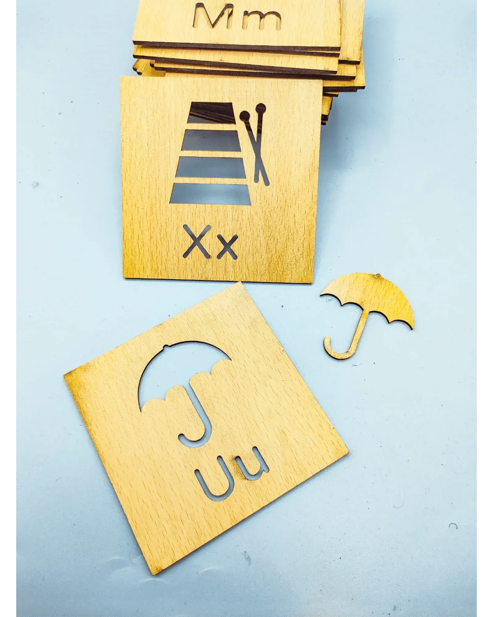 2 in 1 Bundle: Set of 16 Montessori Stencil Set + Alphabet Drawing Stencils and Puzzles 52 Pieces - FB GAMEZ