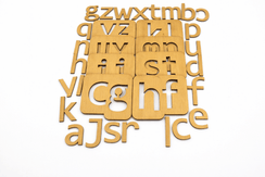 Small ABC Wooden Stencils & Puzzle Set for Kids (a–z Learning Board)