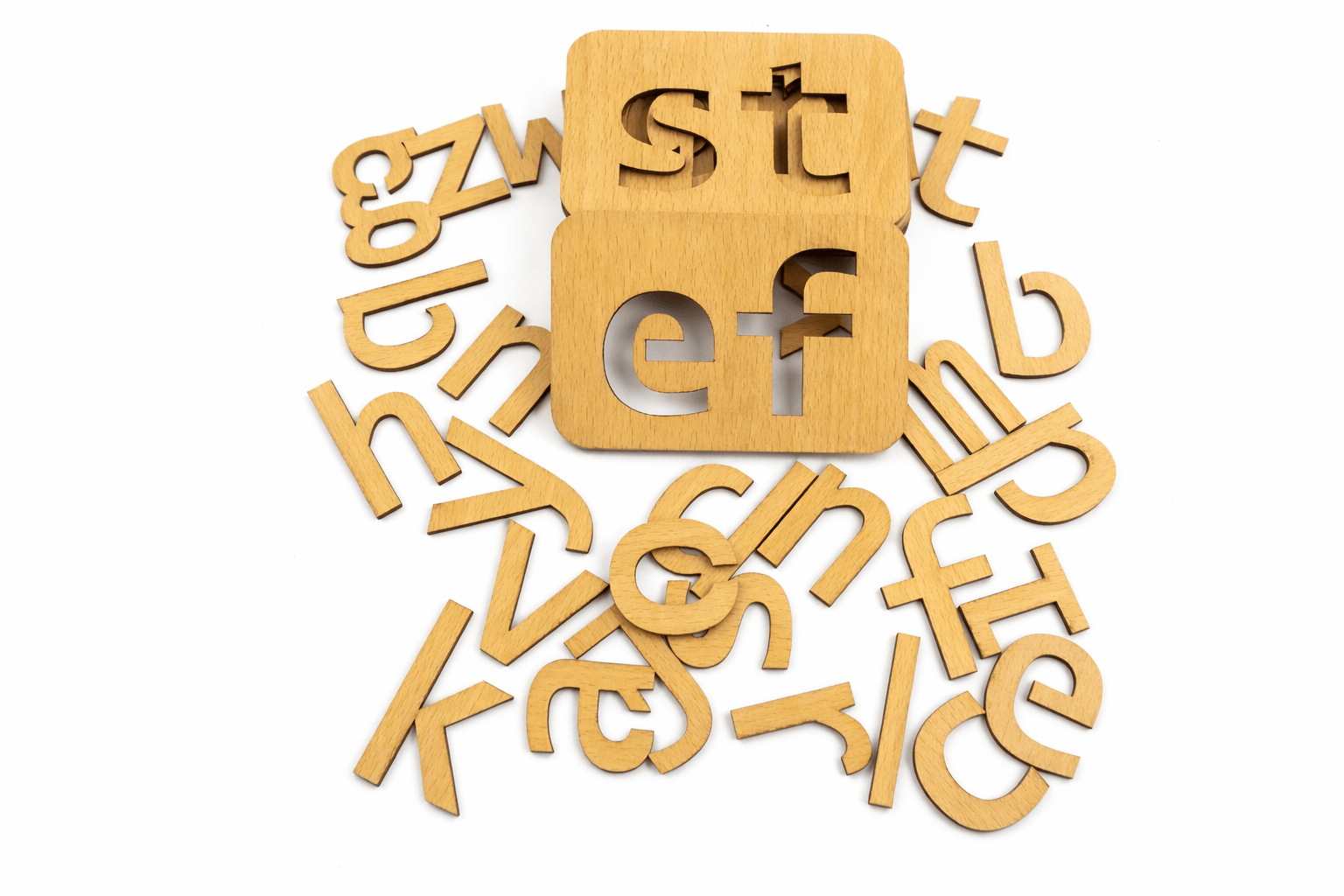 Small ABC Wooden Stencils & Puzzle Set for Kids (a–z Learning Board)