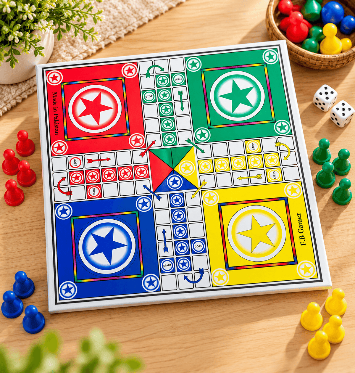 Medium Wooden Ludo Board Game | Wholesale & Retail | FB GAMEZ