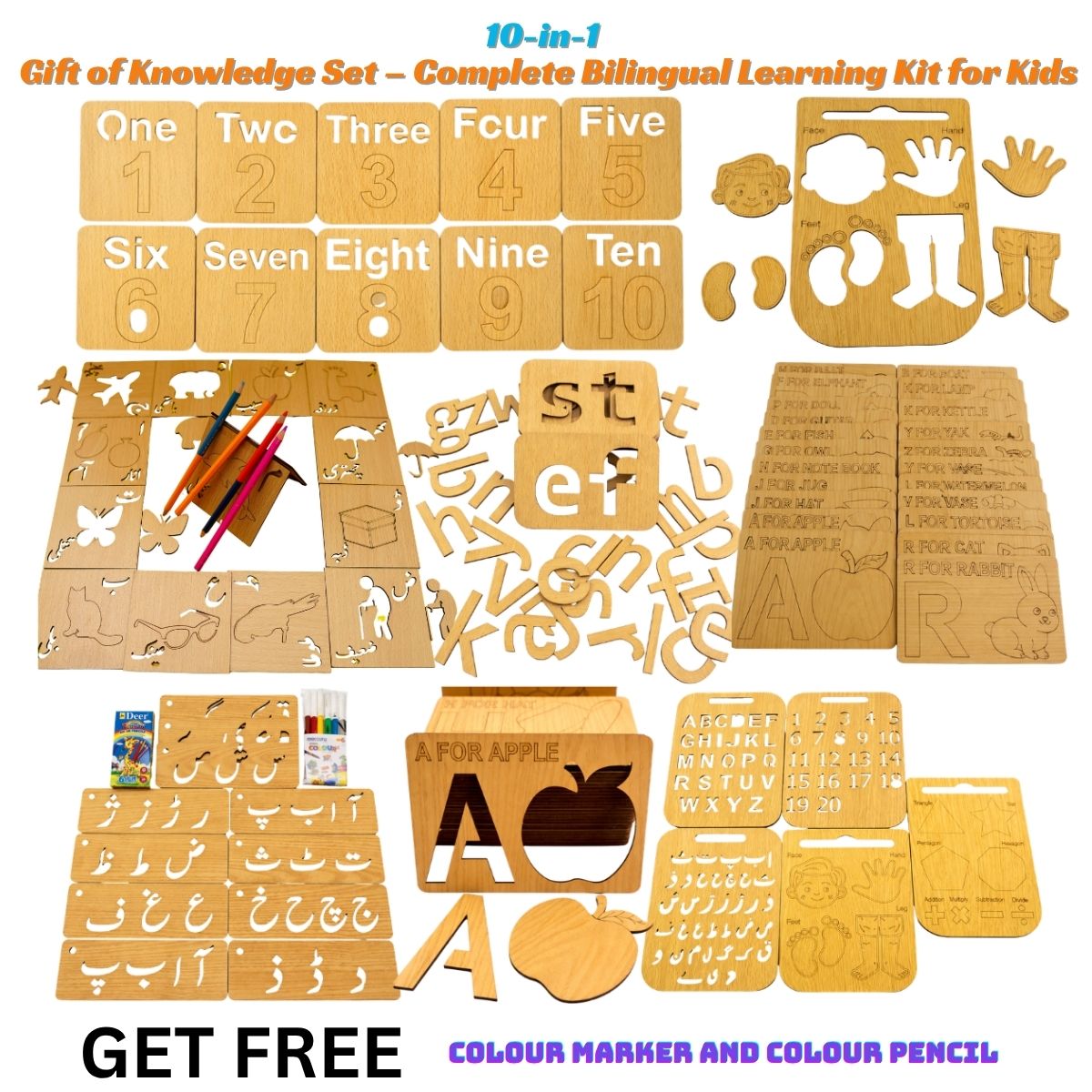 10 in 1 - Gift of Knowledge Set – Complete Bilingual Learning Kit for Kids