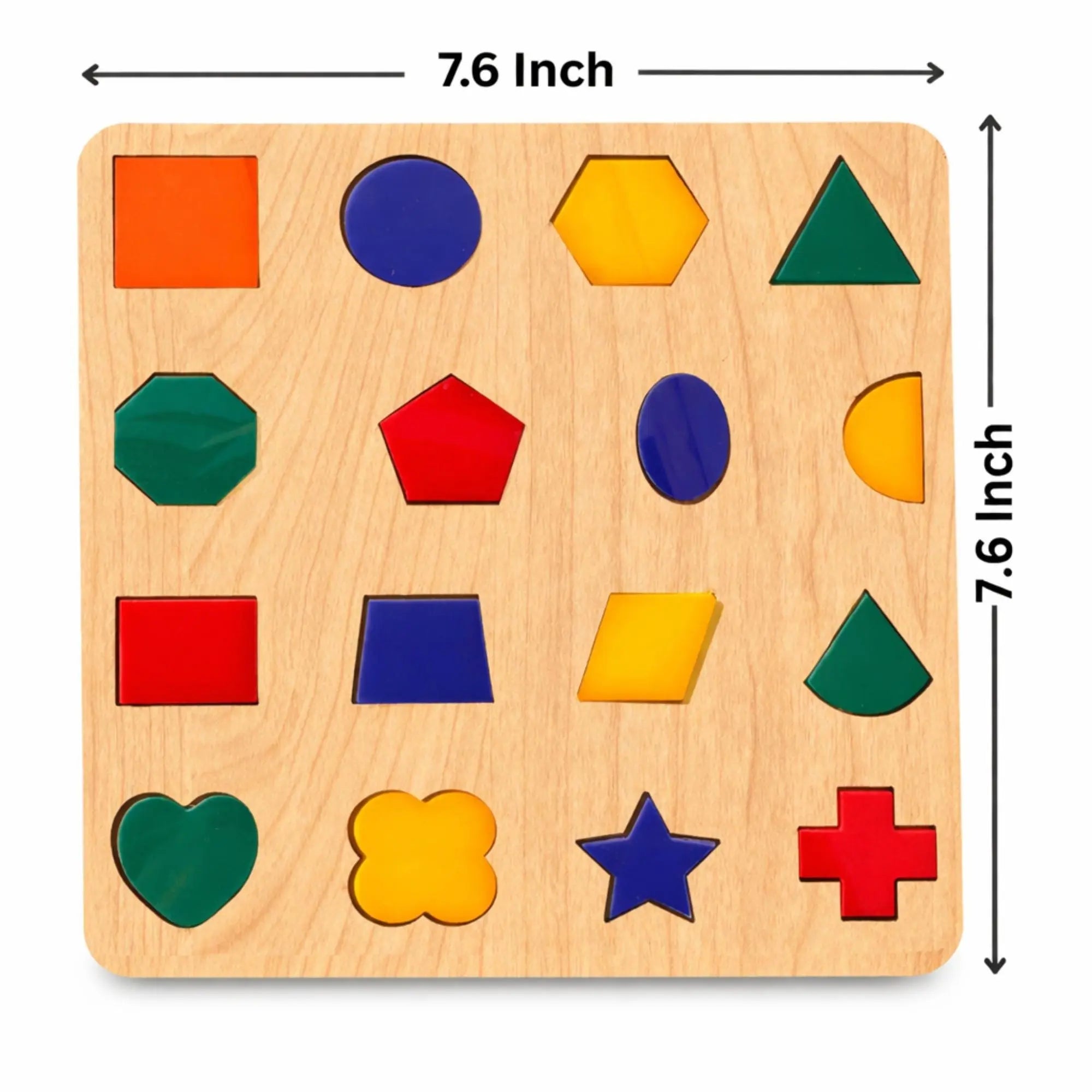 Montessori Colorful Acrylic Puzzle Board – Shapes (7.6 Inch) – FB