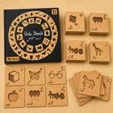 Wooden Urdu Alphabet Tracing Stencils & Puzzle with Free Pencil Colors (2-in-1 Second Edition) – Kids Learning Toy