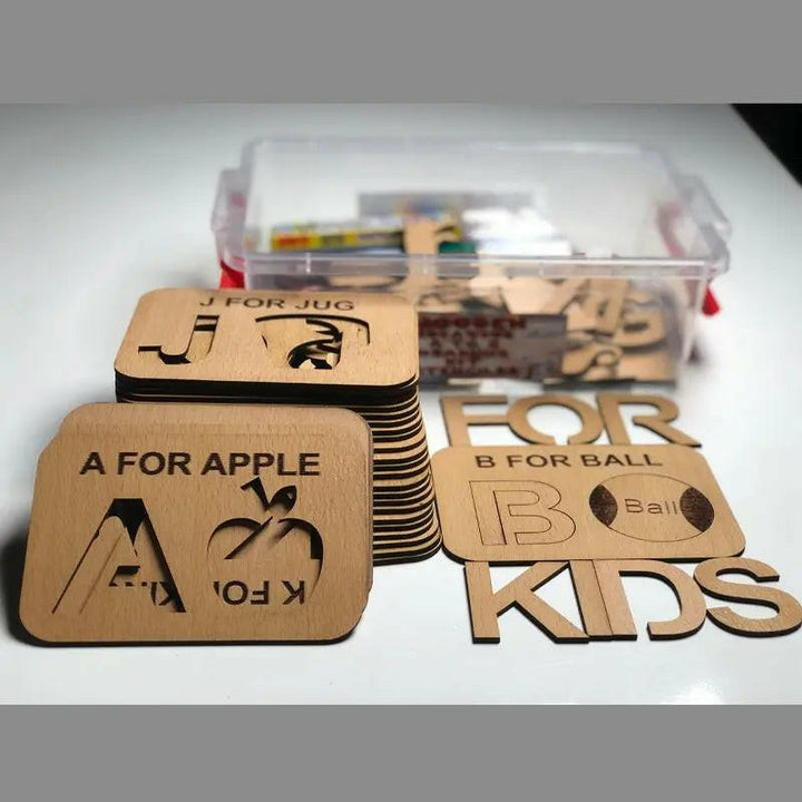 A for Apple A to Z Alphabets Drawing Stencils and Puzzles - FB GAMEZ