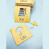 A to Z complete Alphabet Kids Wooden Drawing Stencils Kit - FB GAMEZ