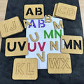 Capital A B C Drawing and Puzzles Wood Stencils - FB GAMEZ
