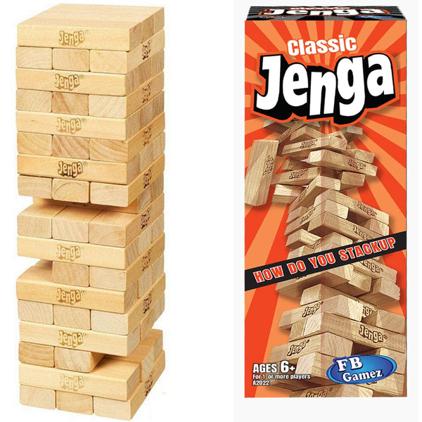 Classic Jenga Game Towering Fun for Family & Friends - FB GAMEZ