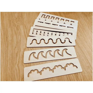 Set Of 8 Wooden Montessori Stencil Set For Toddler, Educational - FB GAMEZ