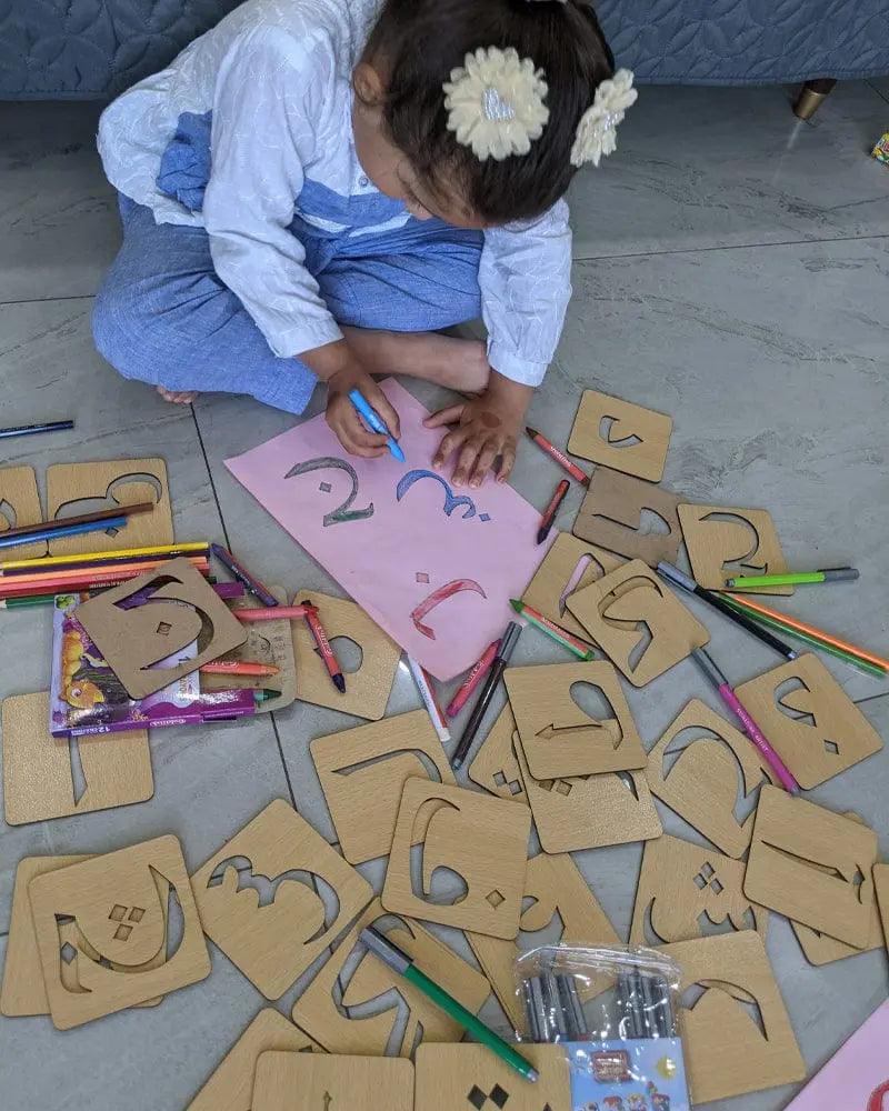 Urdu Drawing Stencils Alif - Bay - Tay Artistry Set – 38 - Piece Collection - FB GAMEZ