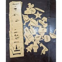 Wooden Alphabet Drawing Stencils and Puzzles Set - A to Z ( Without Plastic Box ) - FB GAMEZ