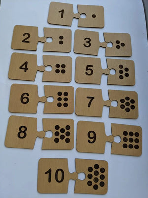Wooden Number Puzzle & Matching Game - Teach your child how to count - PRESCHOOL LEARNING PUZZLE WOODEN TOY - FB GAMEZ
