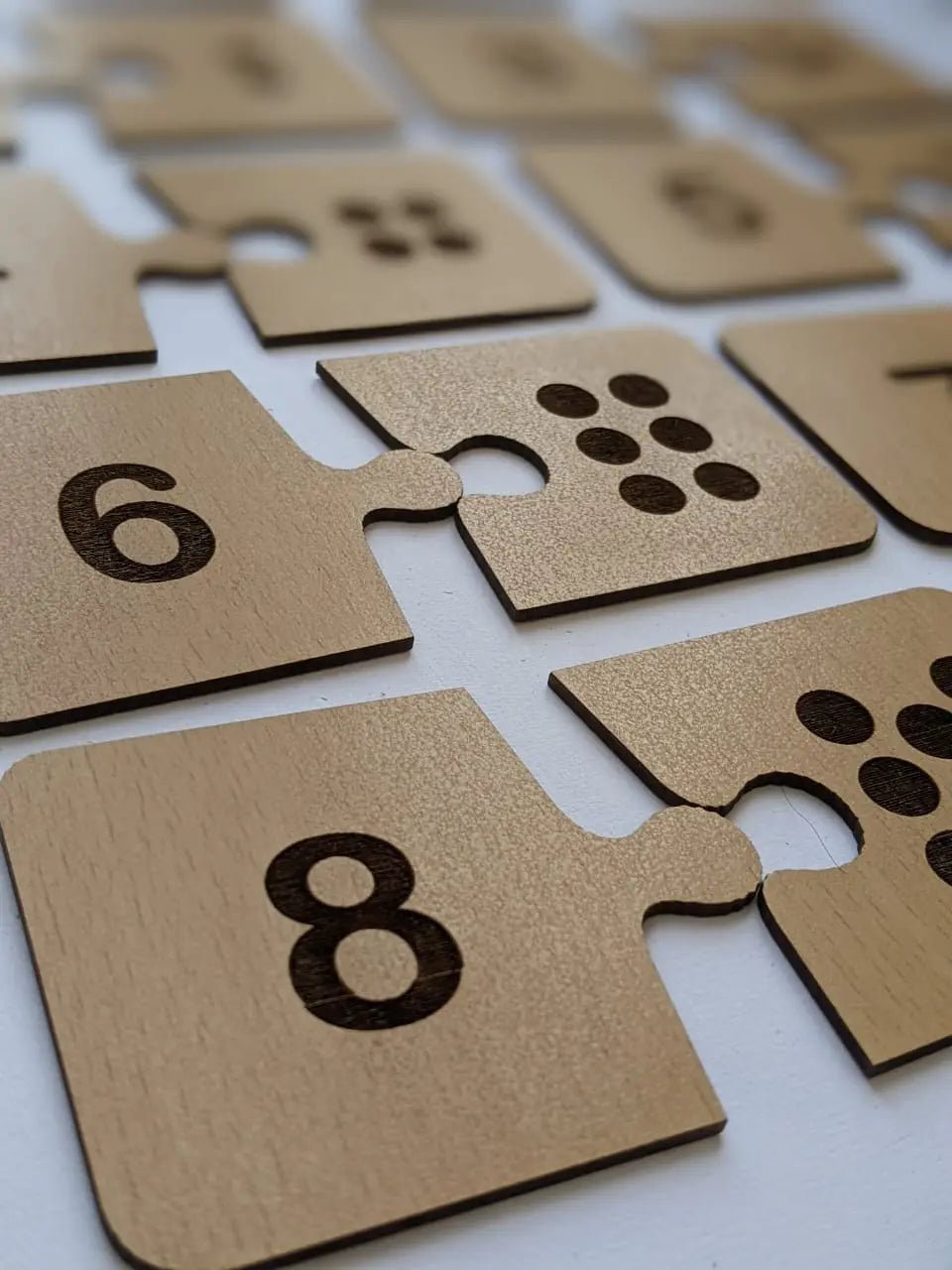 Wooden Number Puzzle & Matching Game - Teach your child how to count - PRESCHOOL LEARNING PUZZLE WOODEN TOY - FB GAMEZ