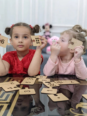 Wooden Number Puzzle & Matching Game - Teach your child how to count - PRESCHOOL LEARNING PUZZLE WOODEN TOY - FB GAMEZ