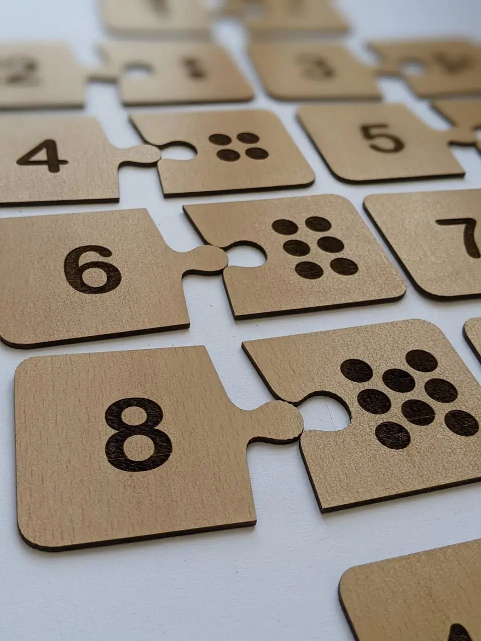 Wooden Number Puzzle & Matching Game - Teach your child how to count - PRESCHOOL LEARNING PUZZLE WOODEN TOY - FB GAMEZ